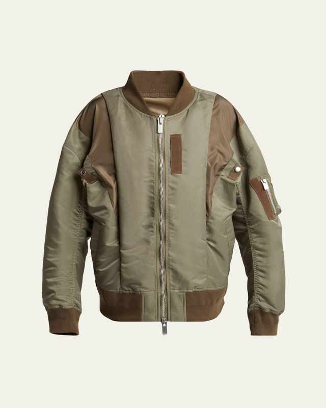Grosgrain Insert Nylon Bomber Jacket